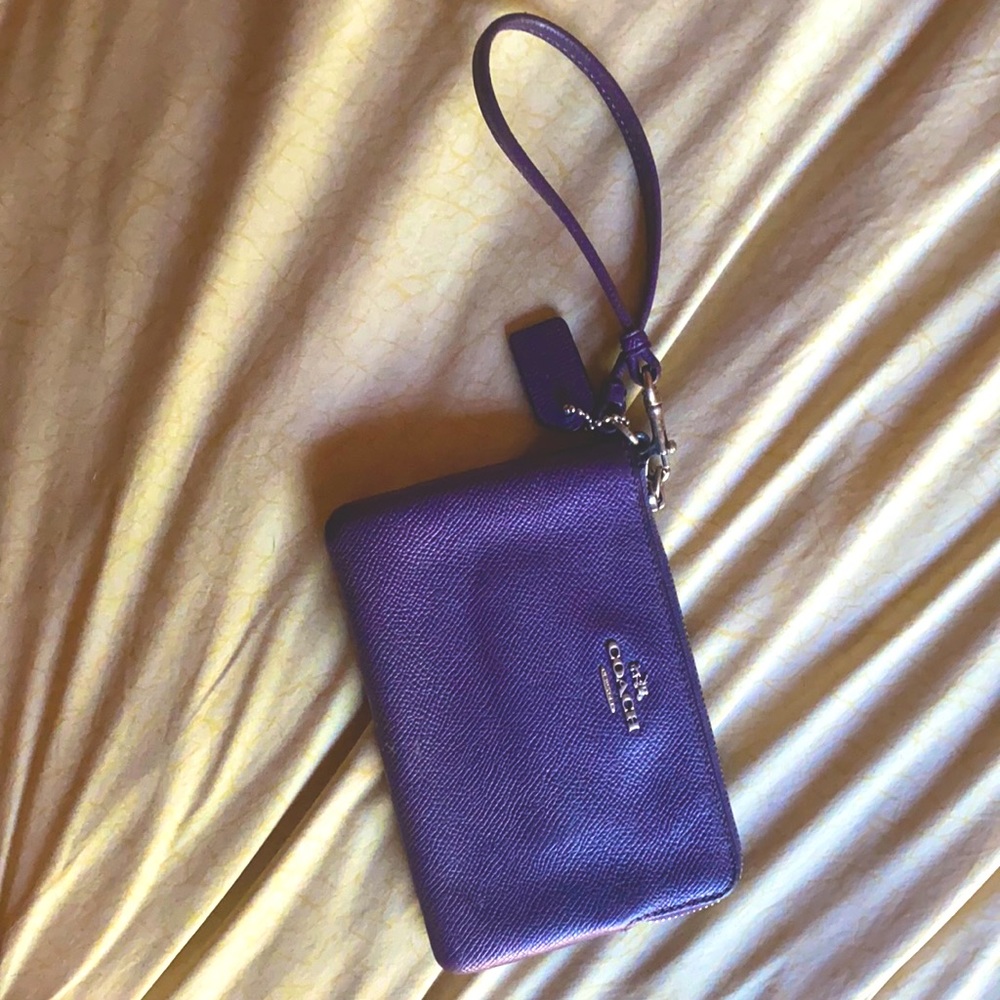 Purple Coach wristlet